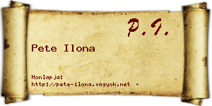 Pete Ilona névjegykártya